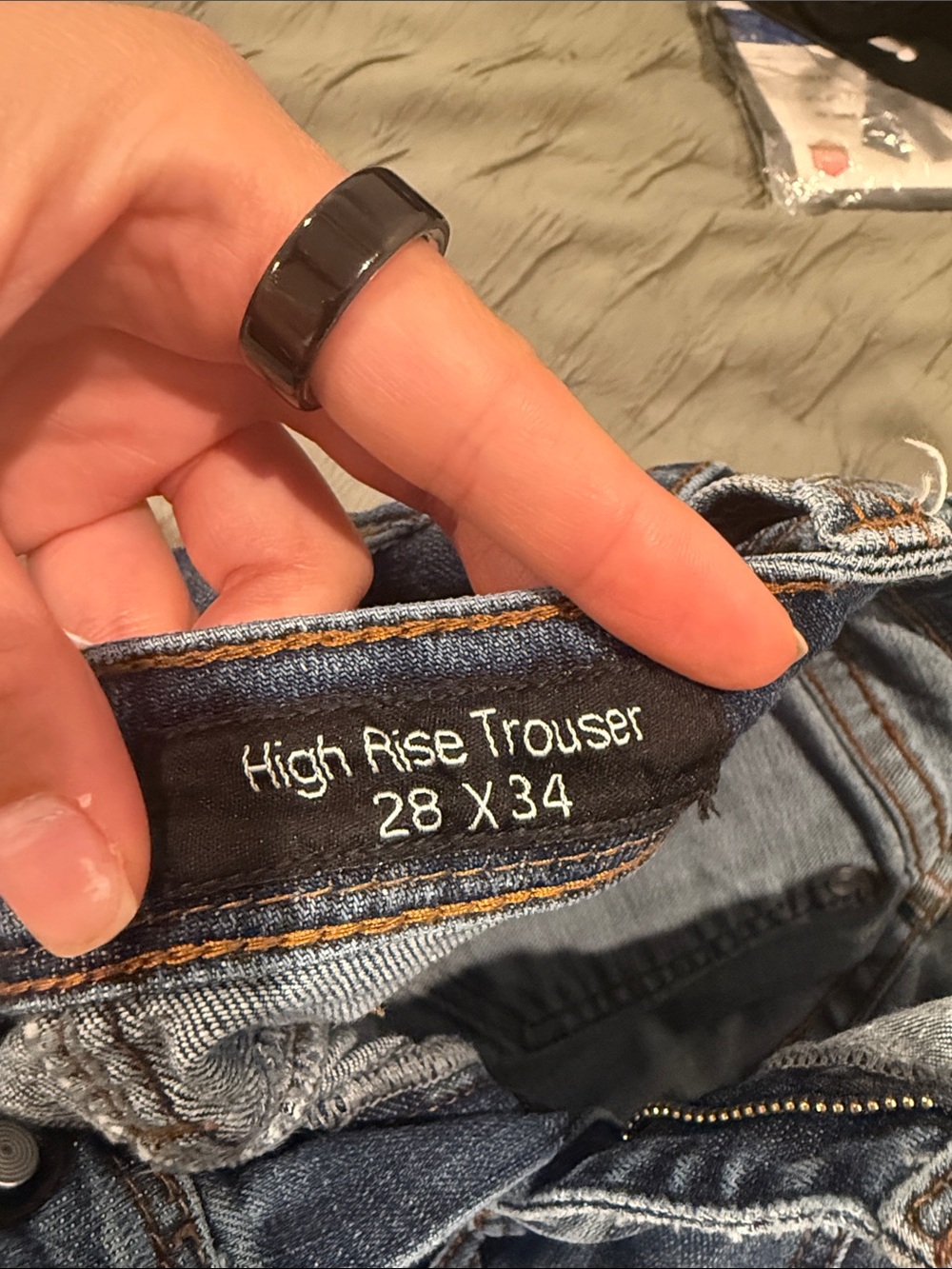 High Rise Boot Cut Jeans - Blue Denim